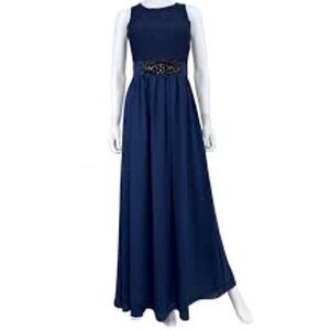 ************BEAUTIFUL NAVY BLUE LONG FORMAL DRESS (LIKE NEW)***********